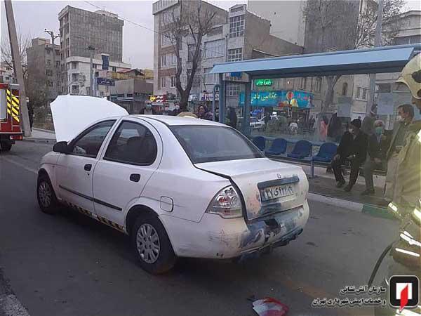 برخورد نارنجک با خودرو در تهران